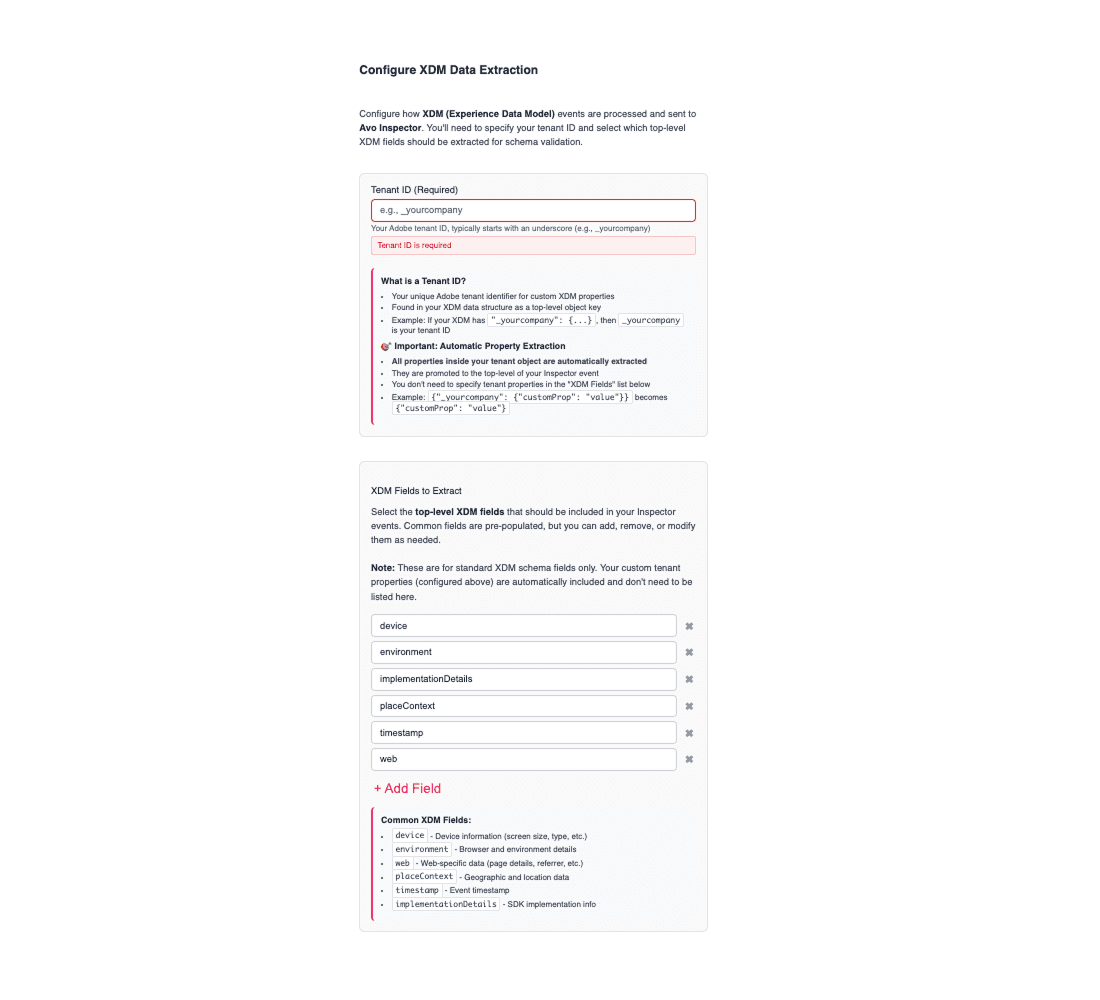 xdm action configuration