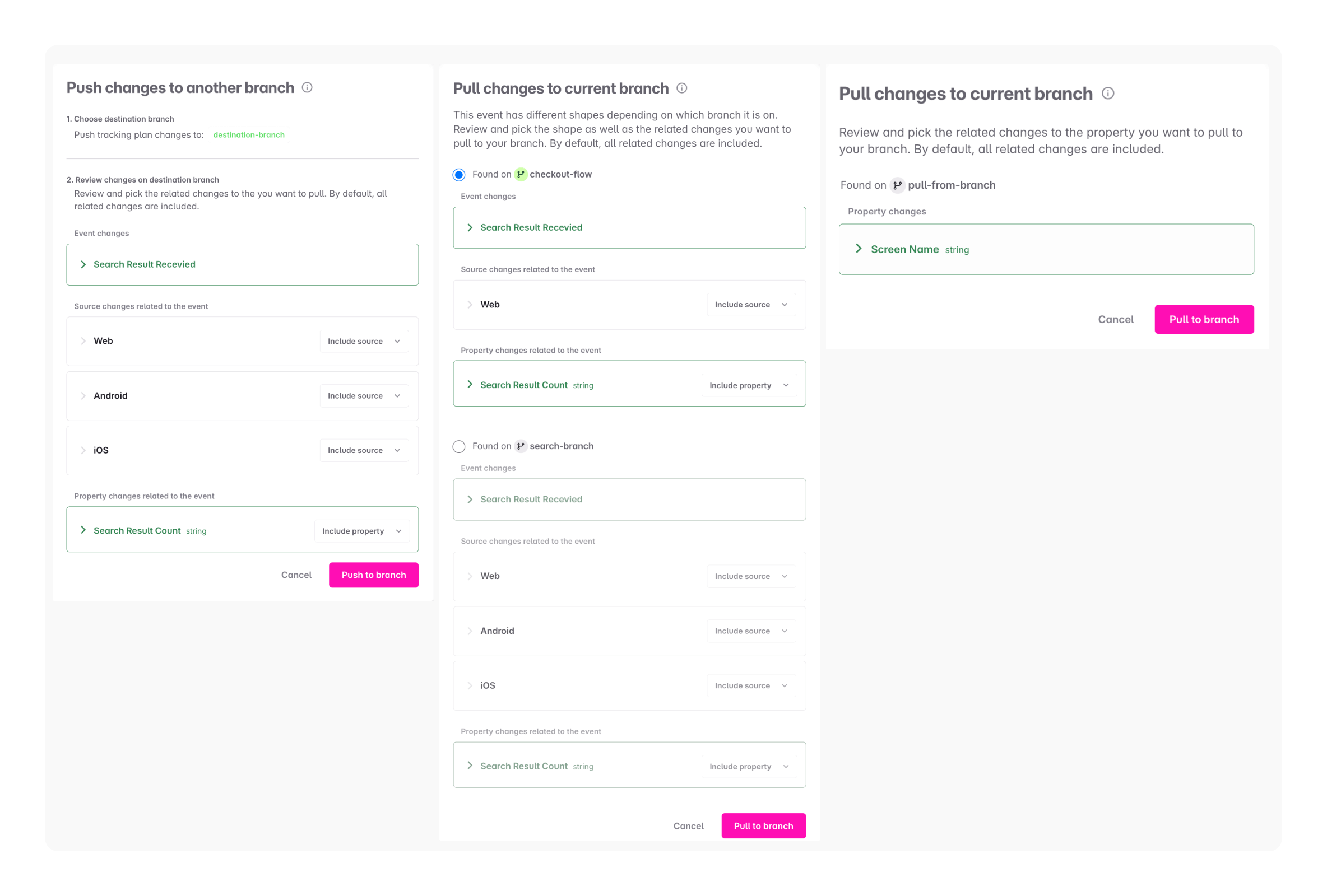 Examples of how the review modal could look like